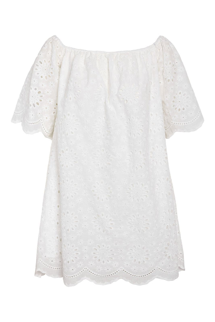 Noisy May - Nmfiona Offshoulder Broderie Abk Dress - 4953713 Bright White