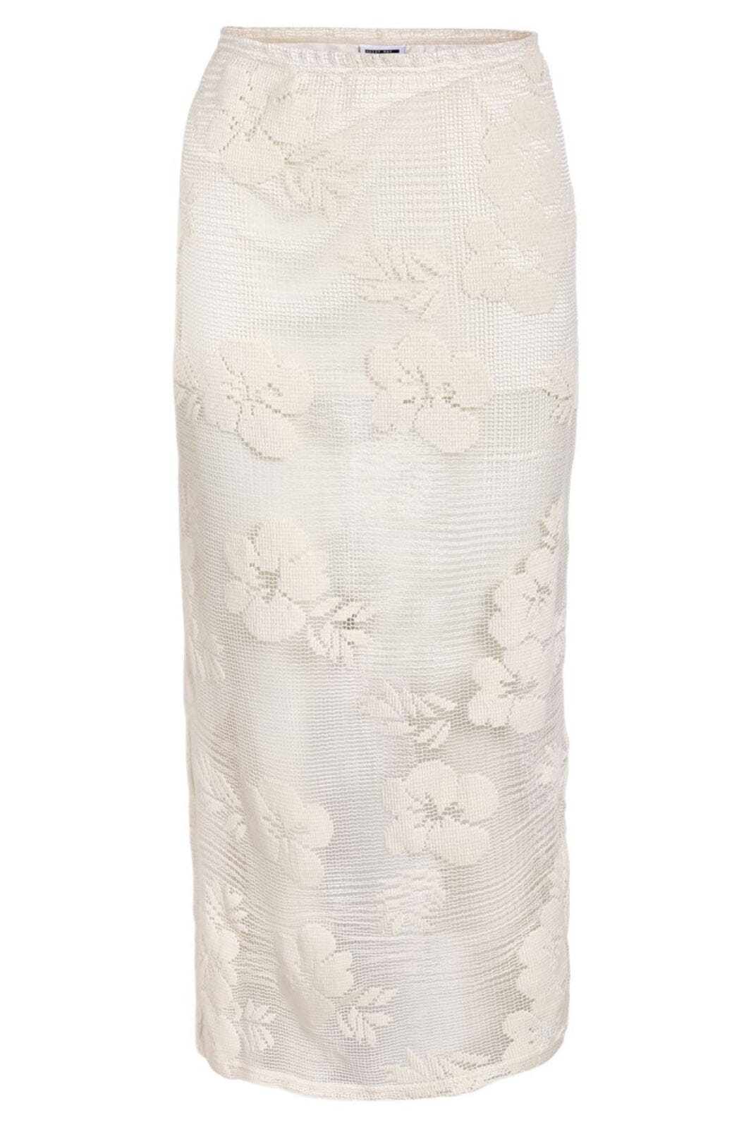 Noisy May - Nmklea Long Flower Lace Back Slit Skirt - 4821930 Birch Nederdele