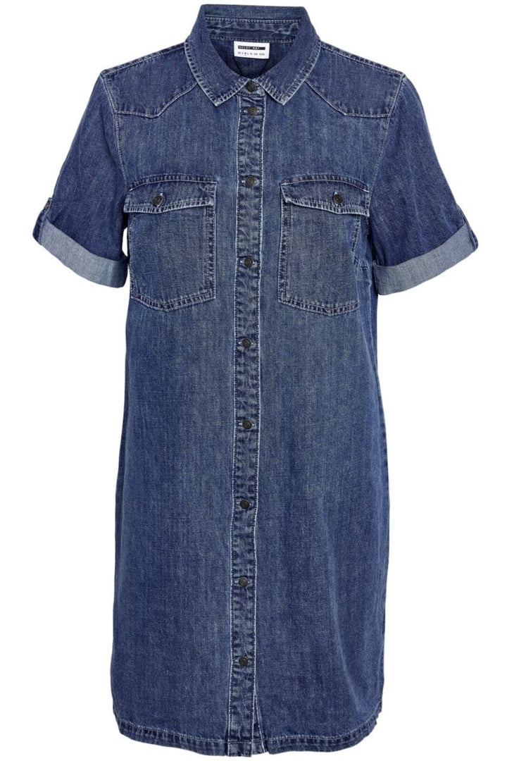Noisy May - Nmnew Signe S/S Denim Dress Vi002Mb - 4460315 Medium Blue Denim Kjoler