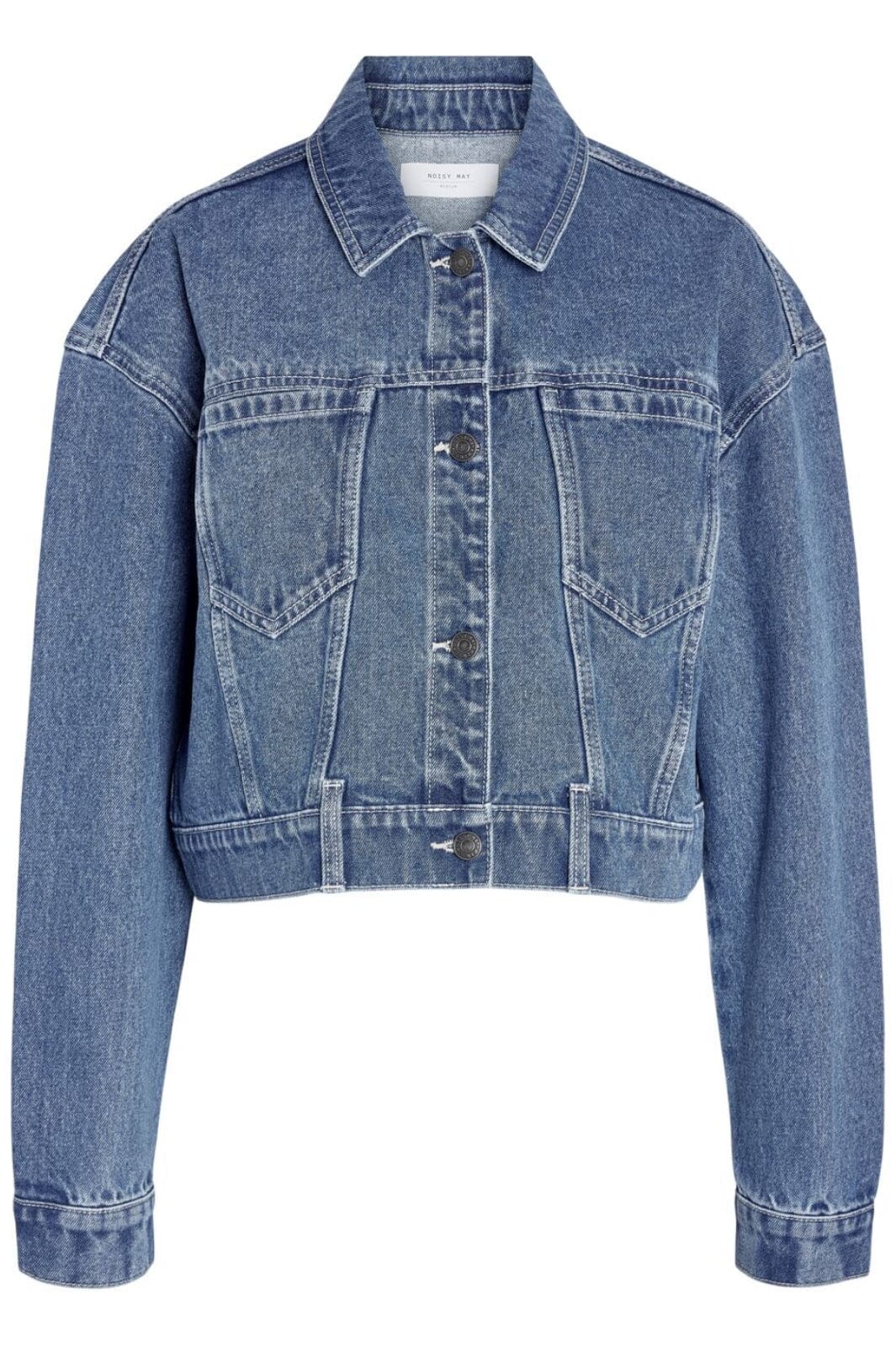 Noisy May - Nmronja L/S Crop Jacket Vi433Mb - 4411985 Medium Blue Denim Jakker