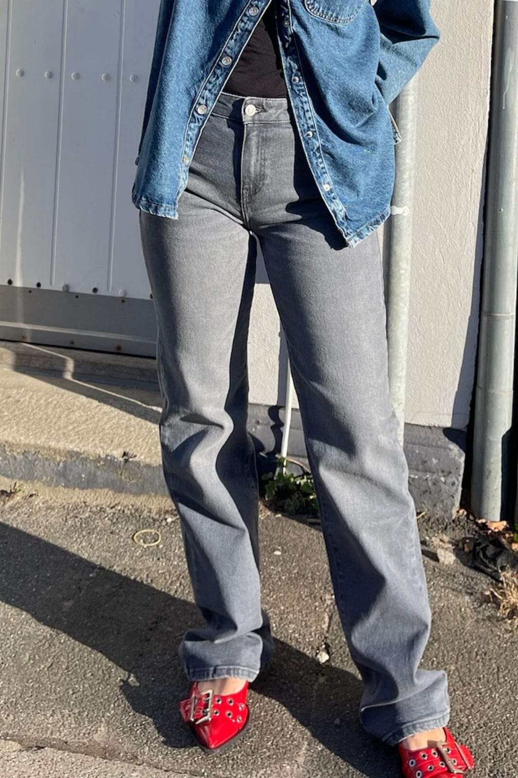 Noisy May - Nmyolanda Nw Wide Jeans Az371Dg Fwd - 4532618 Dark Grey Denim Jeans