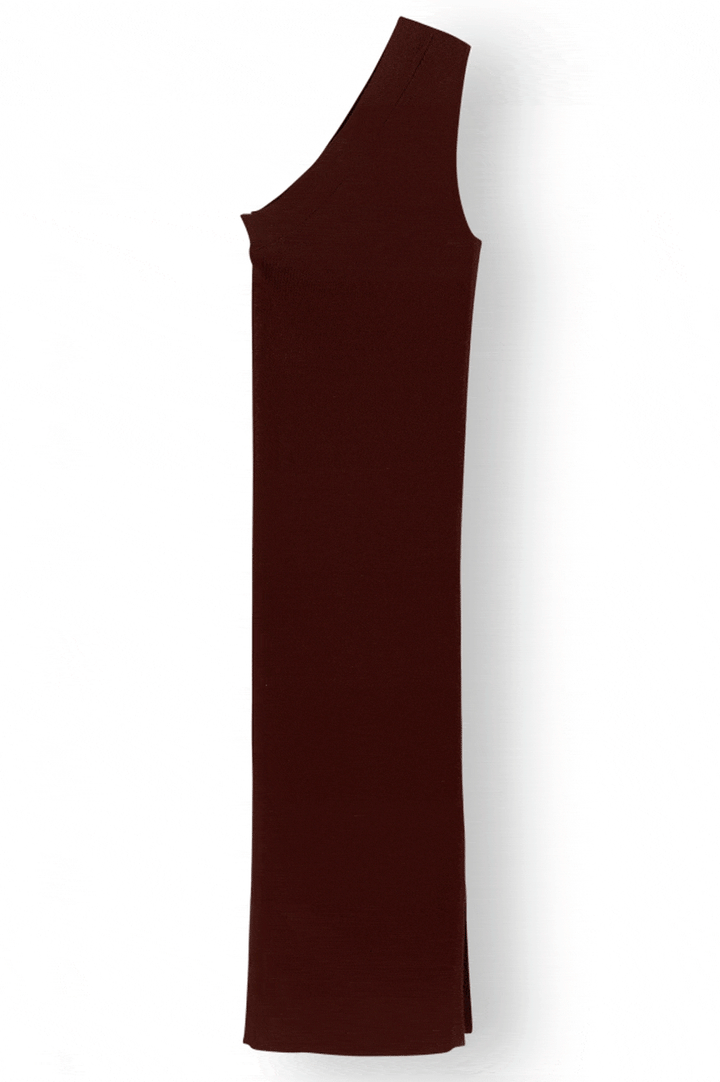 NORR - Sherry one-shoulder knit dress - Dark Brown Kjoler