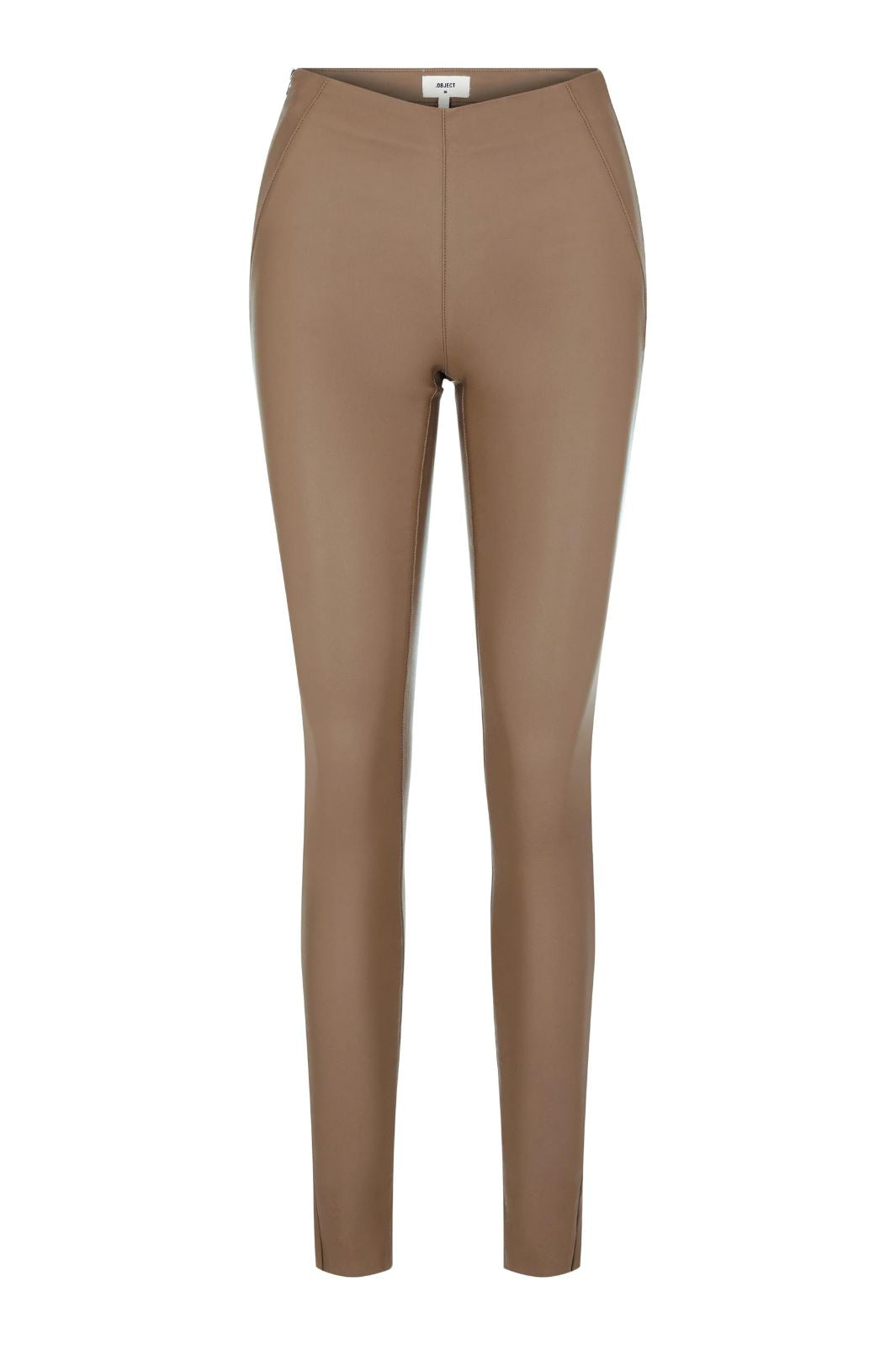 Object - Objbelle Mw Coated Leggings - Fossil leggins