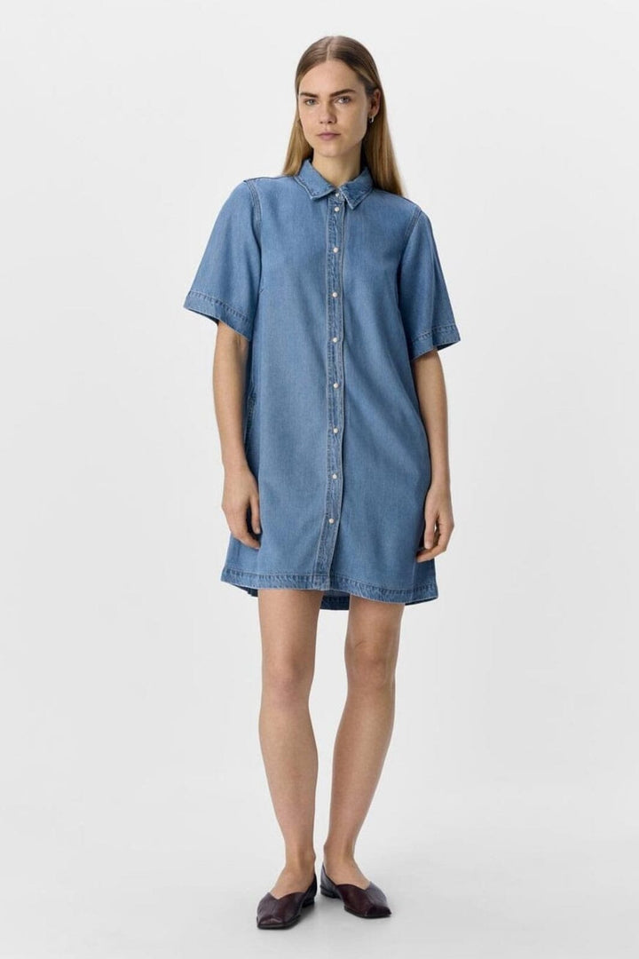 Object - Objframe 2/4 Re Denim Dress - 4656588 Light Blue Denim