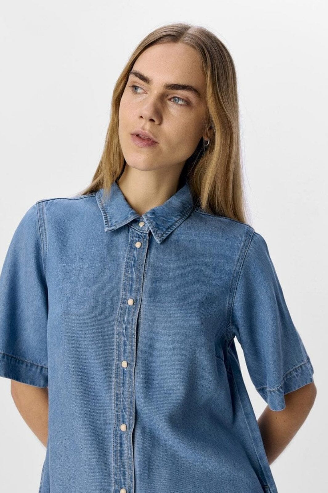 Object - Objframe 2/4 Re Denim Dress - 4656588 Light Blue Denim