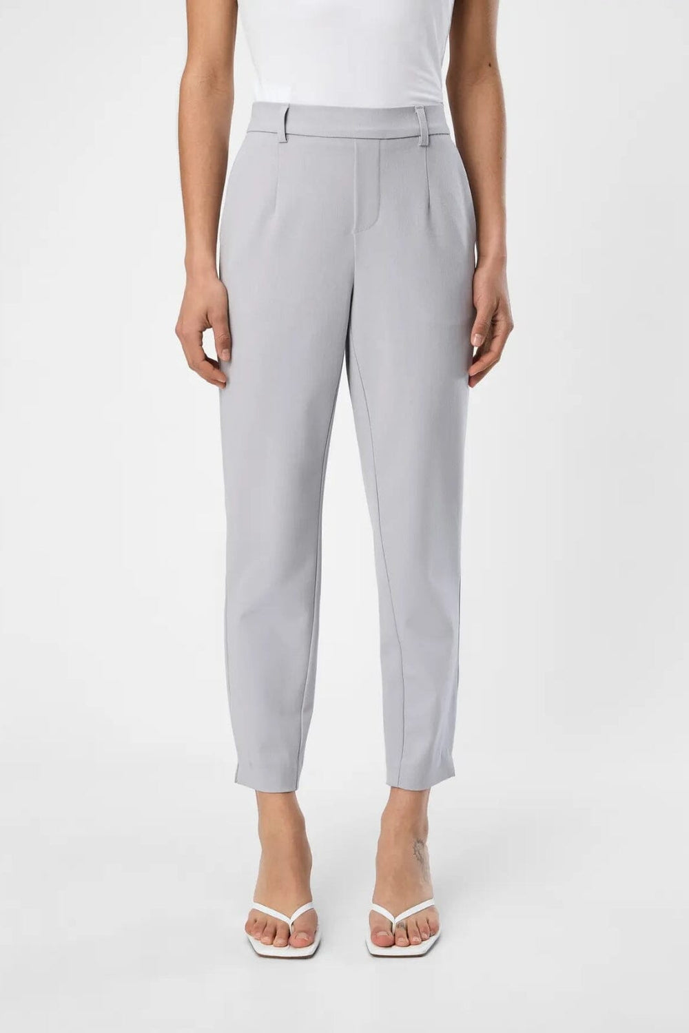 Object - Objlisa Slim Pant - 4656606 Light Grey Melange