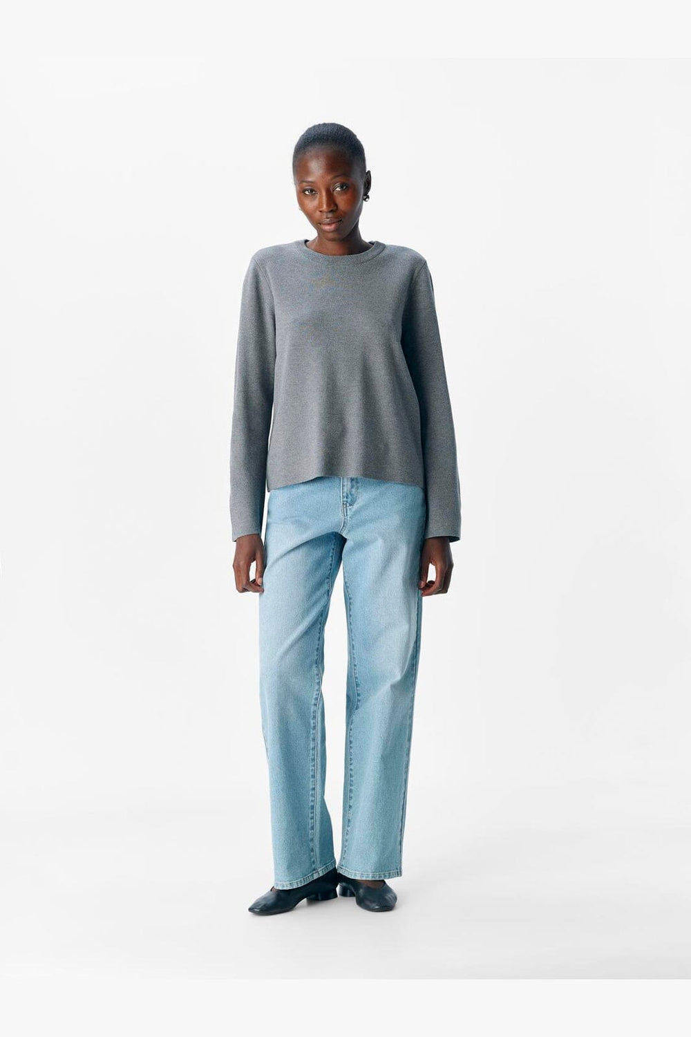 Object - Objreynard O-Neck Pullover - 4789477 Medium Grey Melange