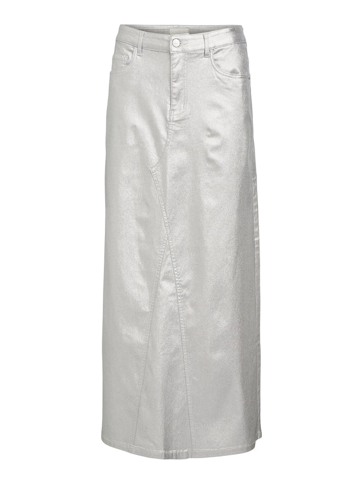 Object - Objsunny Harlow Long Skirt - 4586804 Silver Colour Nederdele