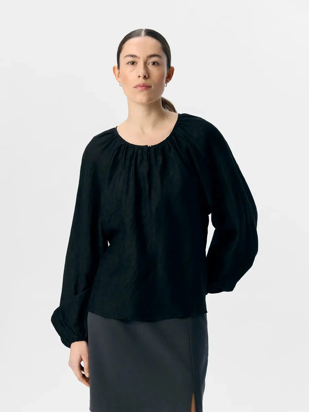 Object - Objtrue L/S Lo Blouse - 4856936 Black Bluser