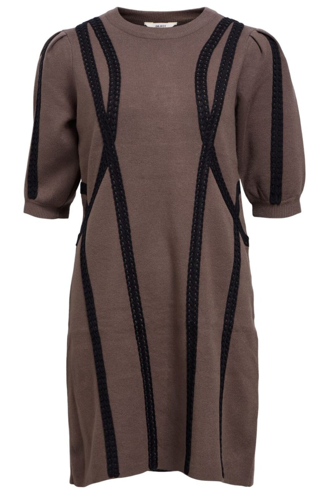 Object - Objulla Knit 2/4 Lo Dress 134 - 4645914 Morel Black Kjoler