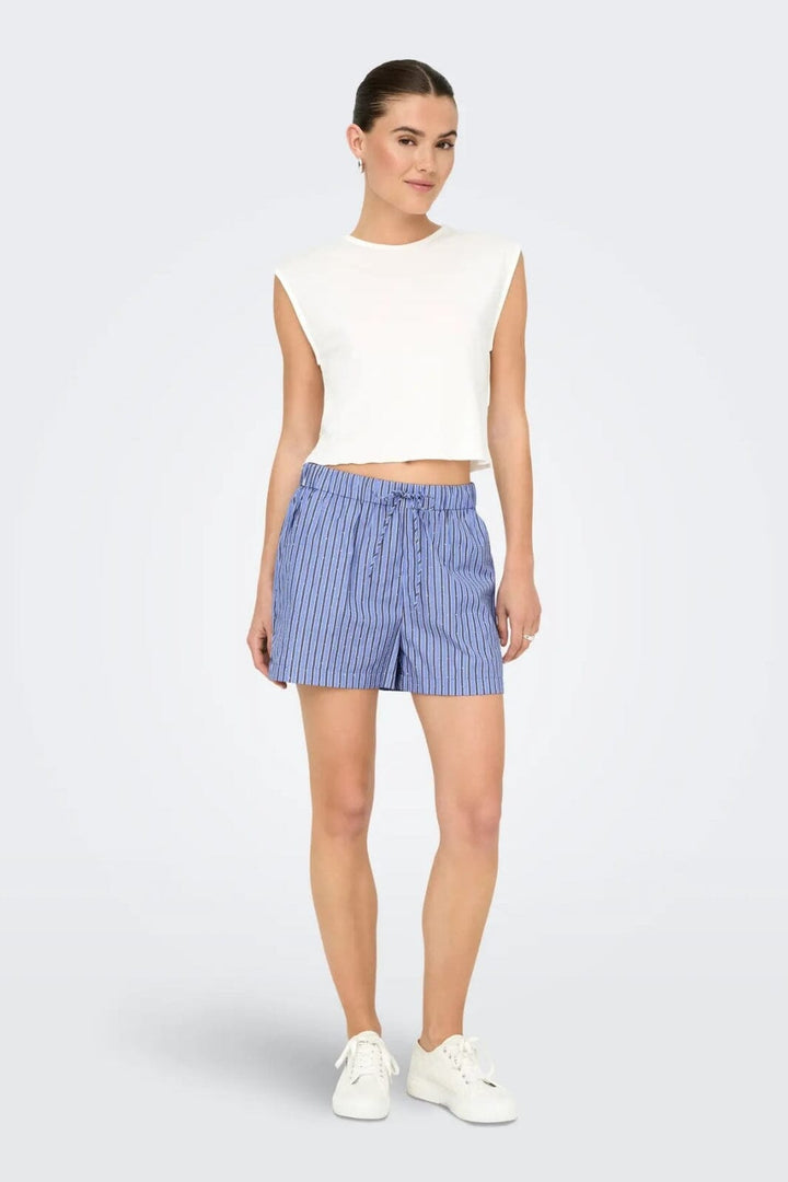 Only - Onlalva Rhine Pull-Up Shorts - 4780414 Persian Jewel W. Stripes