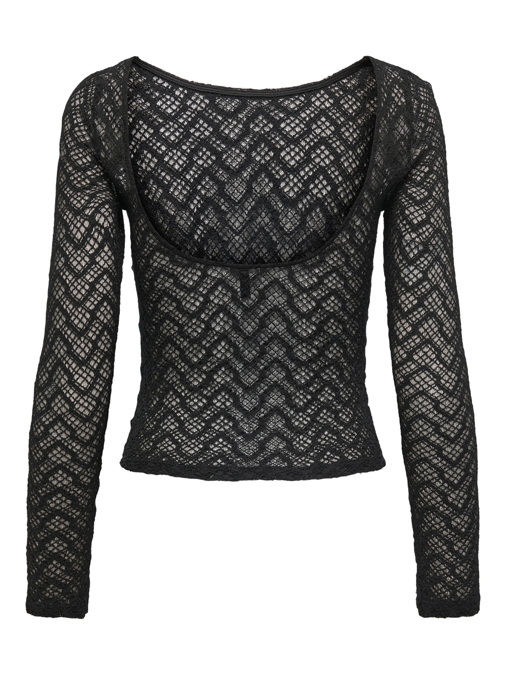 Only - Onlangila L/S Deep Back Top Box - 4877602 Black Bluser