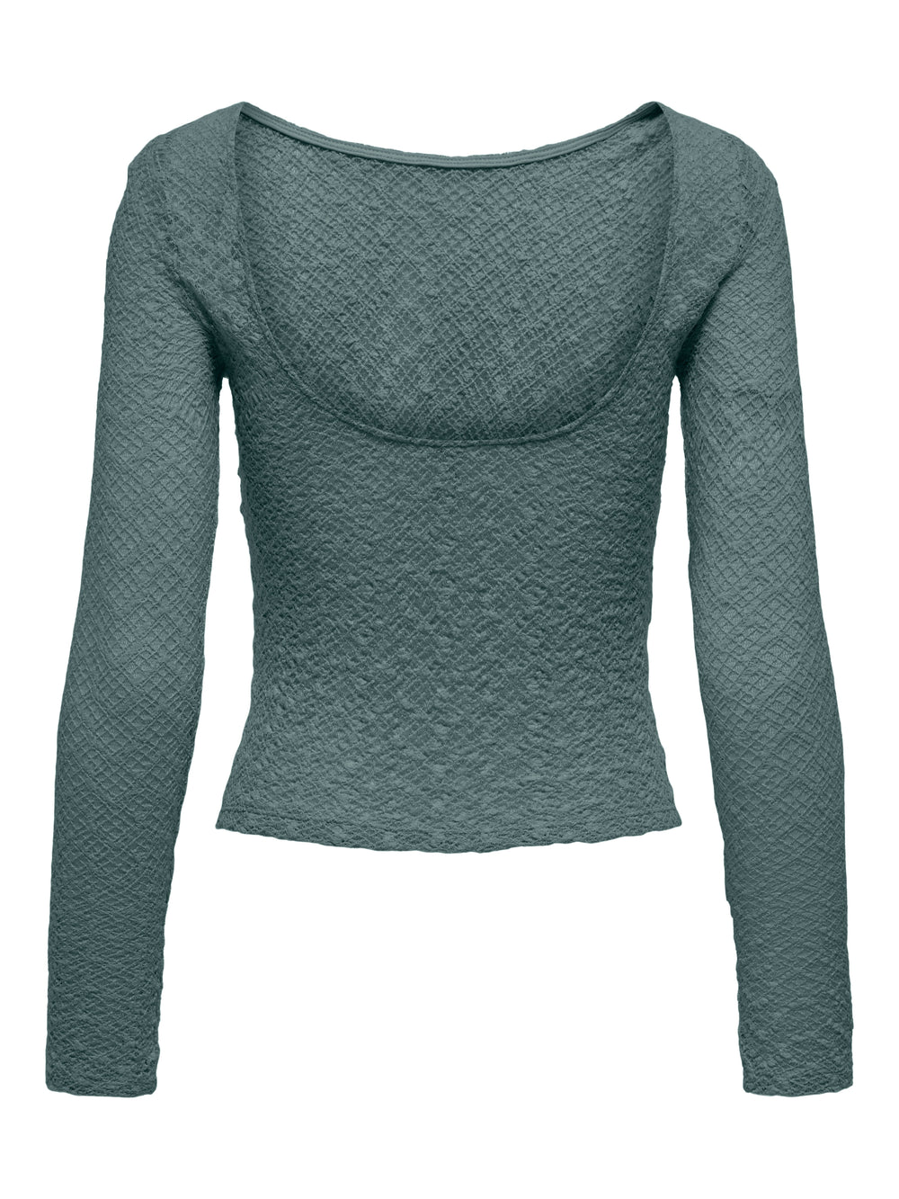 Only - Onlangila L/S Deep Back Top Box - 4928821 Balsam Green Bluser