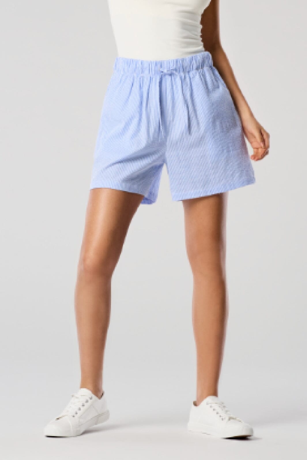 Only - Onlaugusta Shorts 15347659 - 4745379 - Cloud Dancer Blue Stripes Shorts