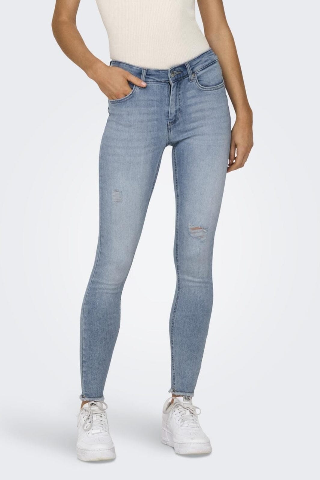 Only - Onlblush Mid Ak Rw Ds Rea685 - 4114577 Light Medium Blue Denim Jeans