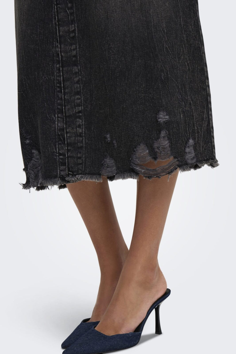 Only - Onlbroadway Ls Long Dress Red Akm - 4596262 Grey Denim Kjoler