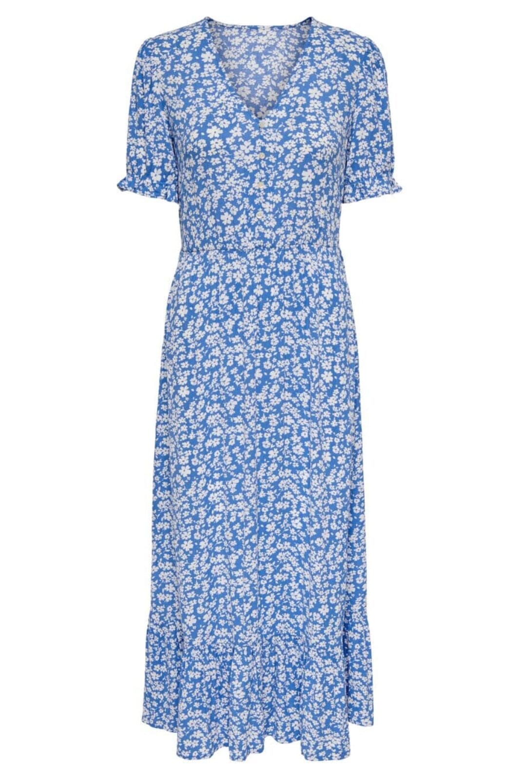 Only - Onlchianti S/S Long Dress - 4032233 Marina WHITE FLOWER Kjoler