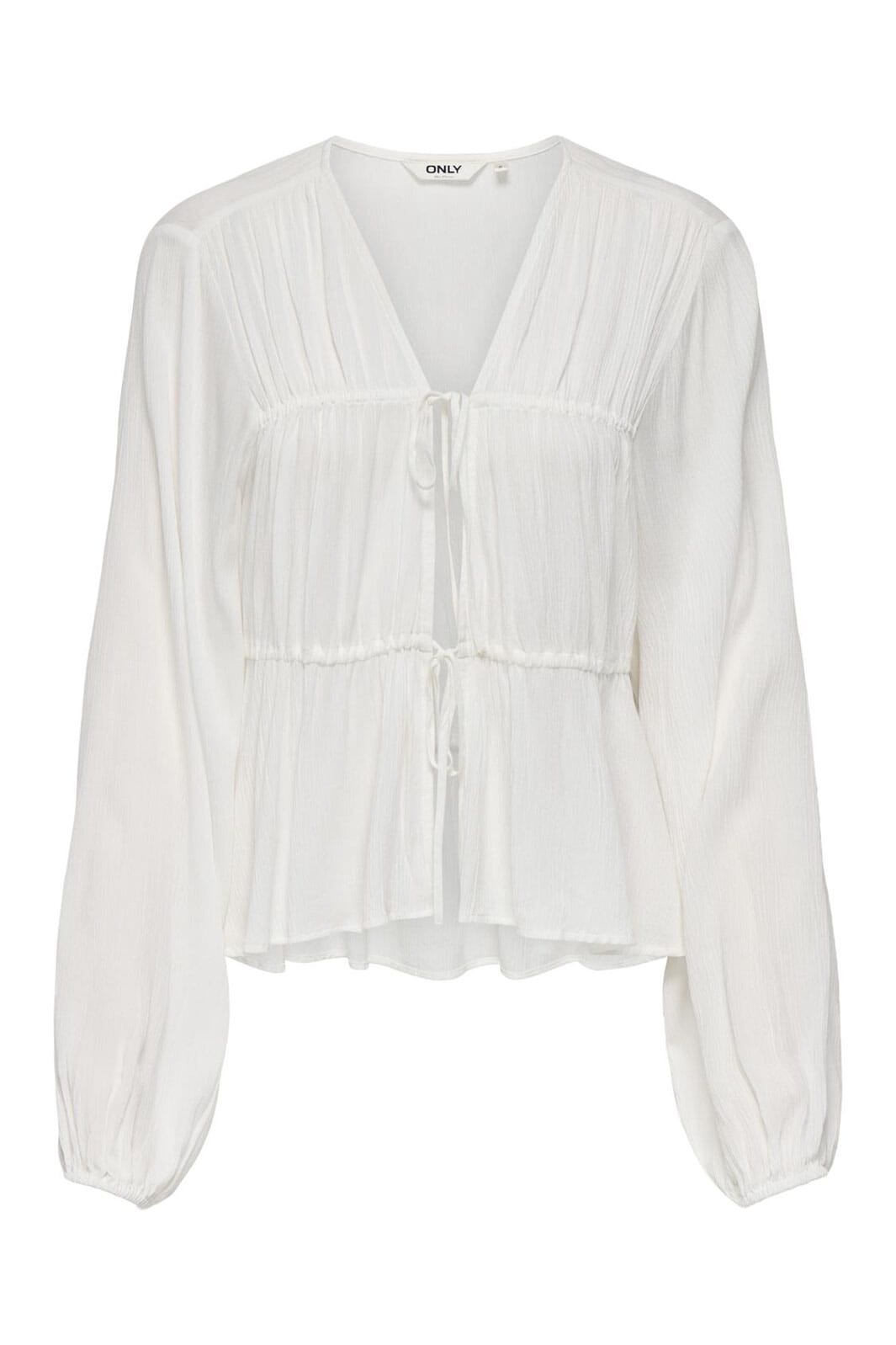 Only - Onlchiara Ls Tie Top - 4870234 Cloud Dancer