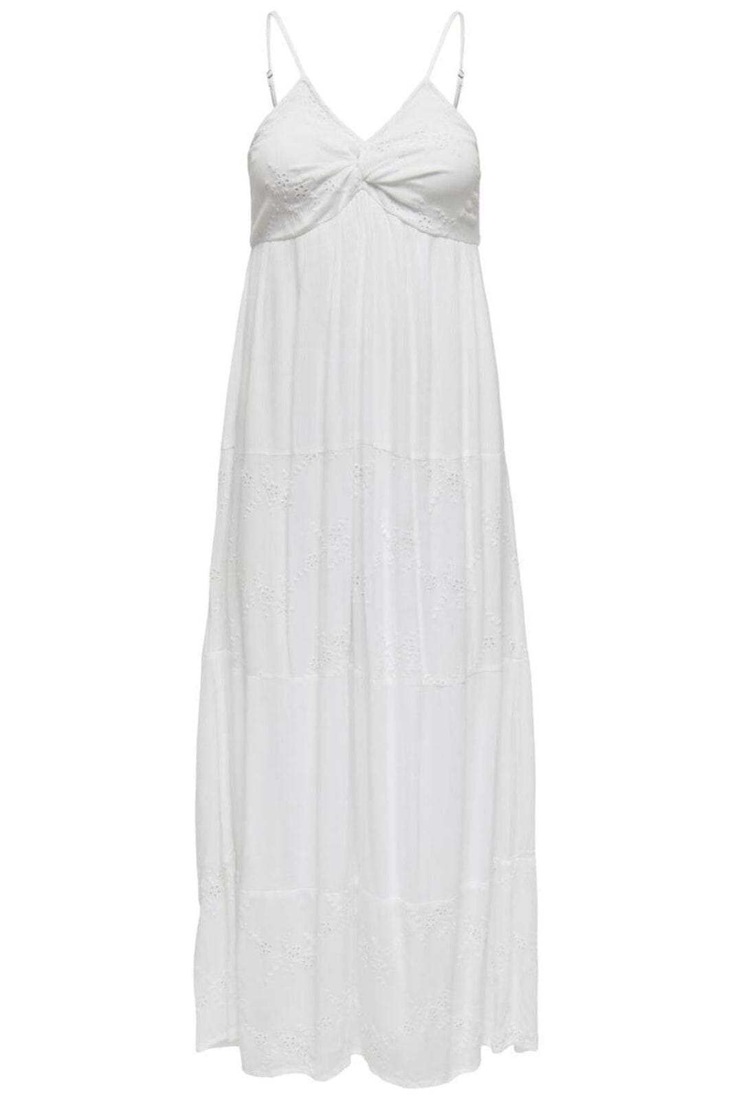 Only - Onlchiara S/L Broderie Dress - 4742966 Bright White Kjoler