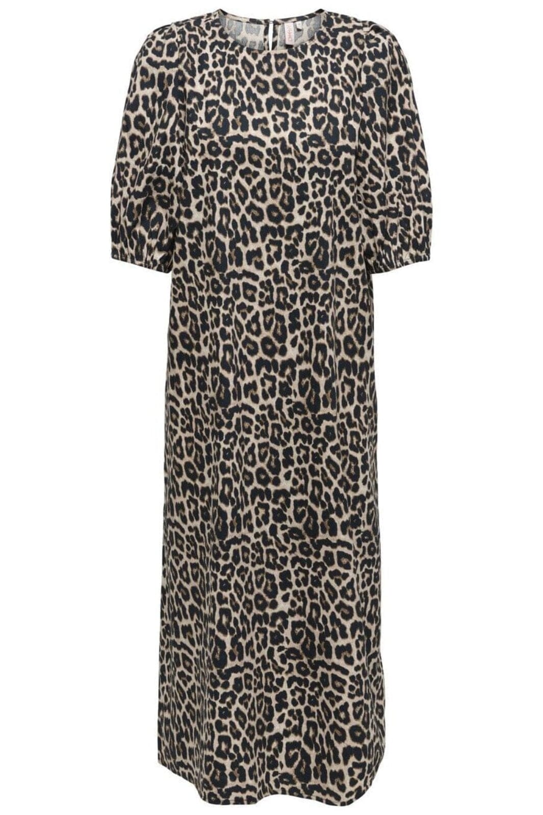 Only - Onlclara S/S Puff Sleeve Midi Dress - 4944973 Black Leo Kjoler