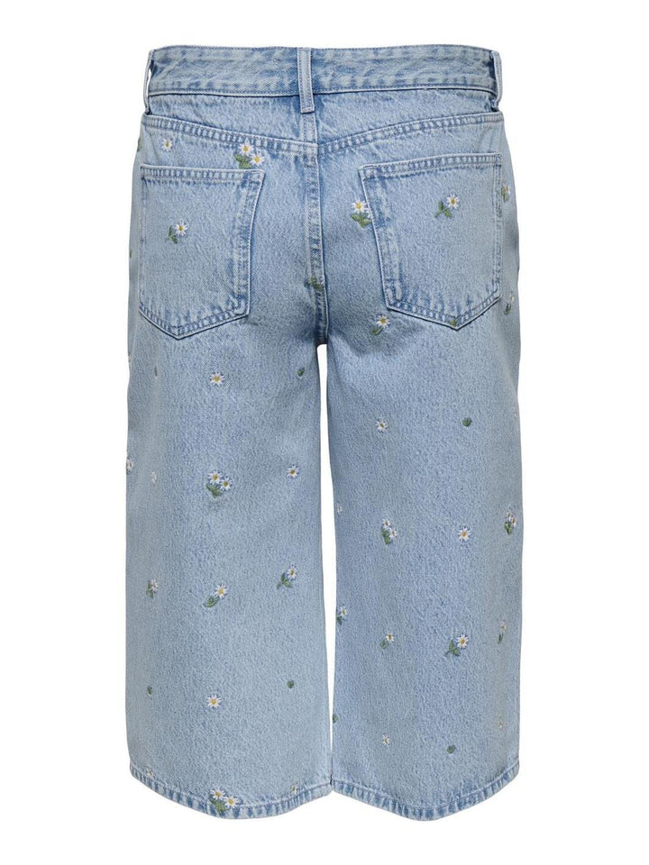 Only - Onlcobain Emb Wide Long Shorts Akm - 4769512 Light Blue Denim