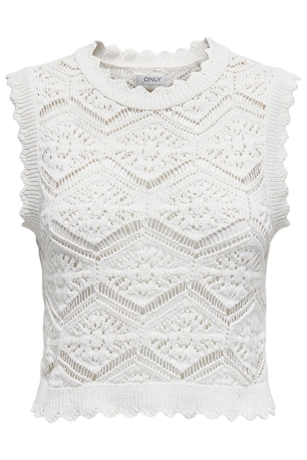 Only - Onlfrida Life Sl Structure Top Knt - 4429424 Cloud Dancer Toppe