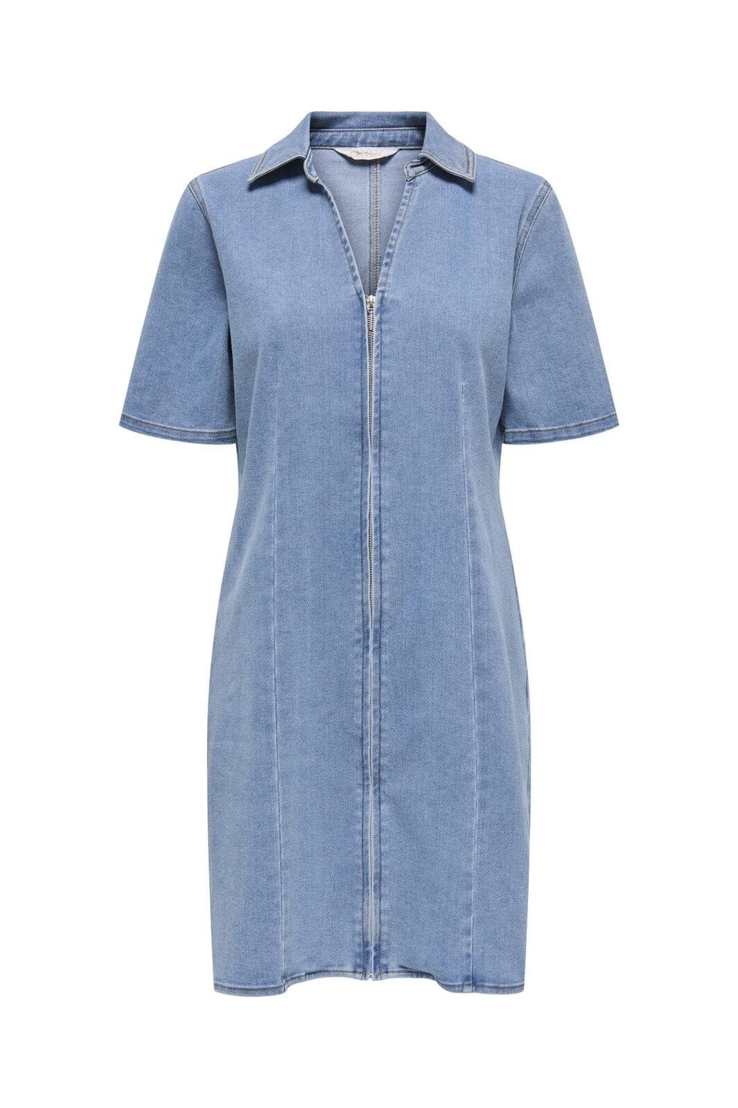 Only - Onlfrida Ss Zip Dress Gua - 4879722 Light Medium Blue Denim
