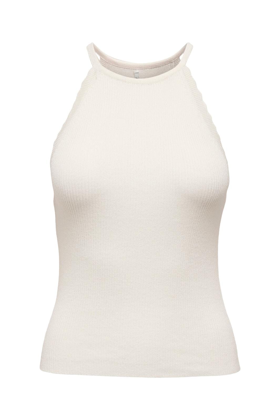 Only - Onlgemma Sl Scallop Hltneck Top Knt - 4193002 Cloud Dancer