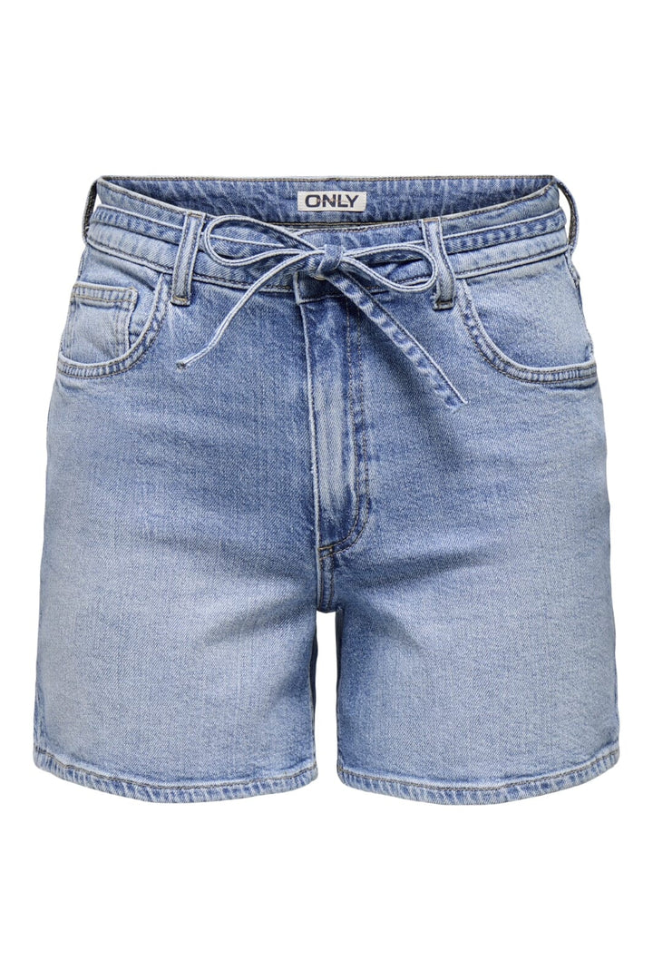Only - Onlgianna Belted Shorts Azg - 4888972 Light Blue Denim