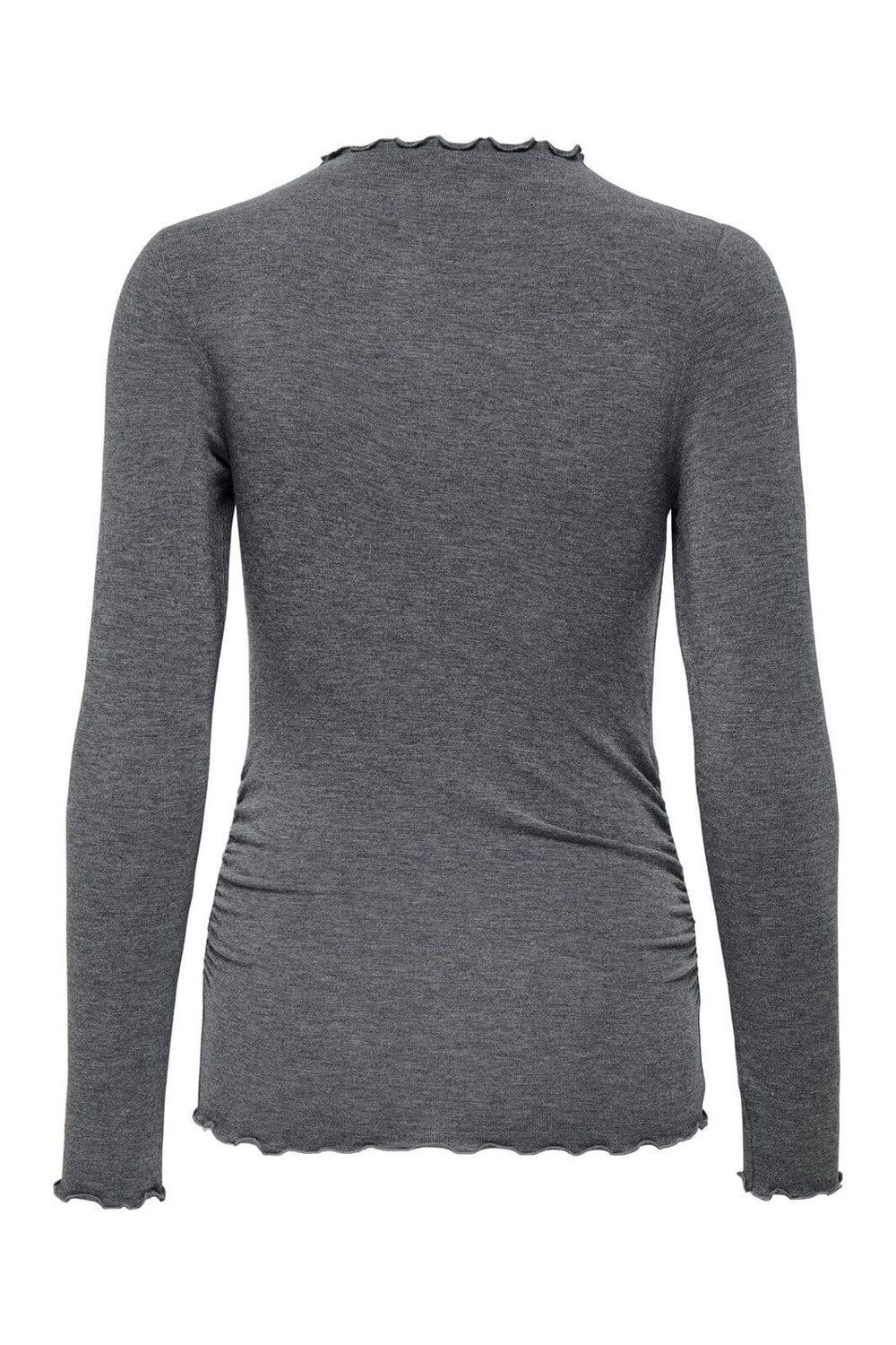 Only - Onlglamour L/S Mockneck Ruching Top - 4868646 Dark Grey Melange