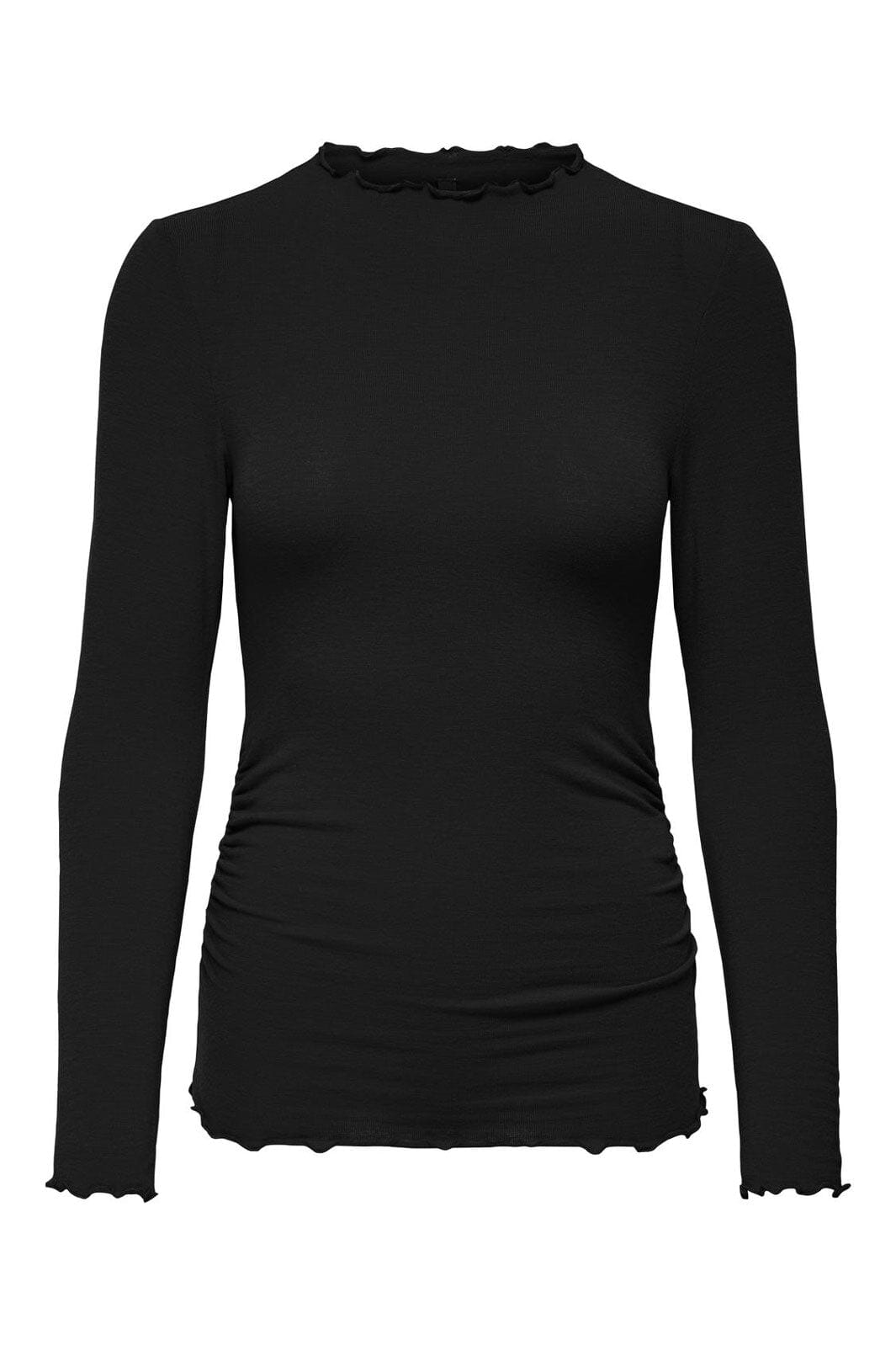 Only - Onlglamour L/S Mockneck Ruching Top - 4928505 Black