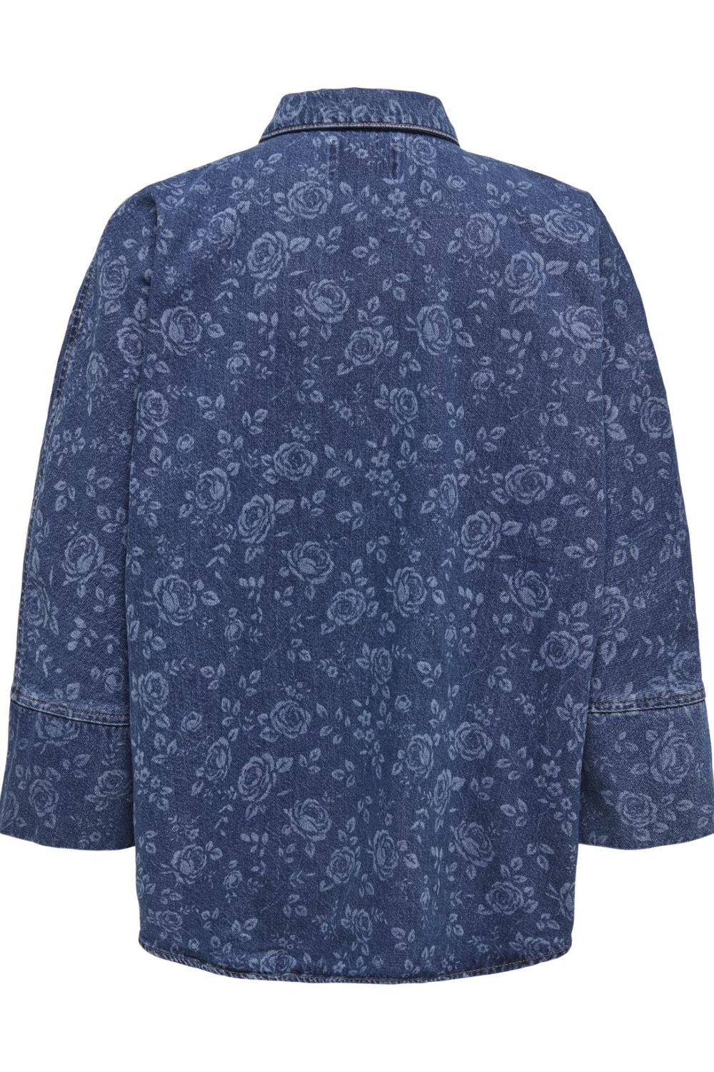 Only - Onlgrace 3/4 Shirt Rose Pim - 4801399 Medium Blue Denim Roses Skjorter