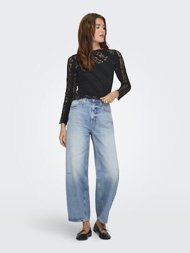 Only - Onlirene L/S Mockneck Top - 4915855 Black Toppe