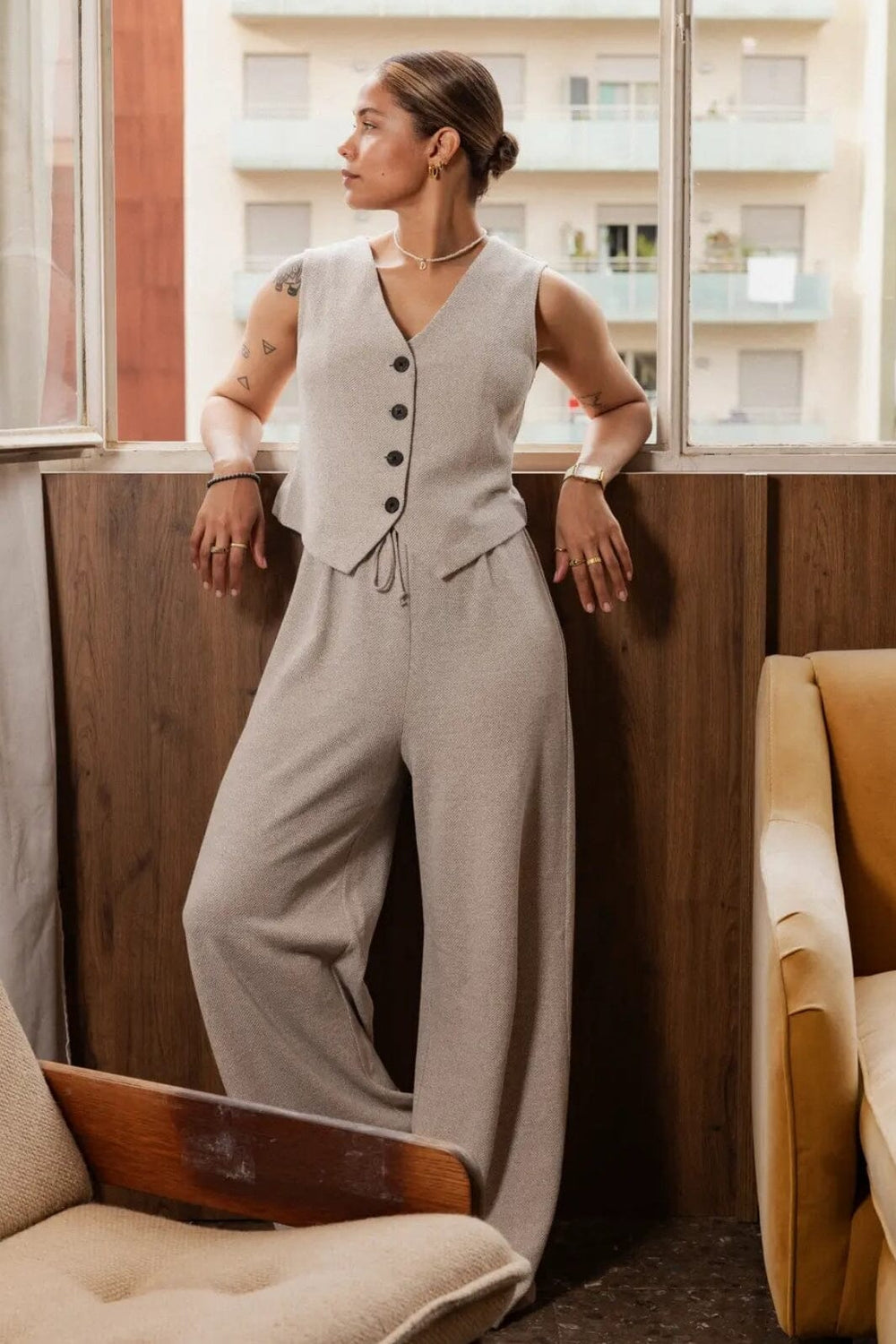 Only - Onljayla Pant - 4772396 Pumice Stone Melange