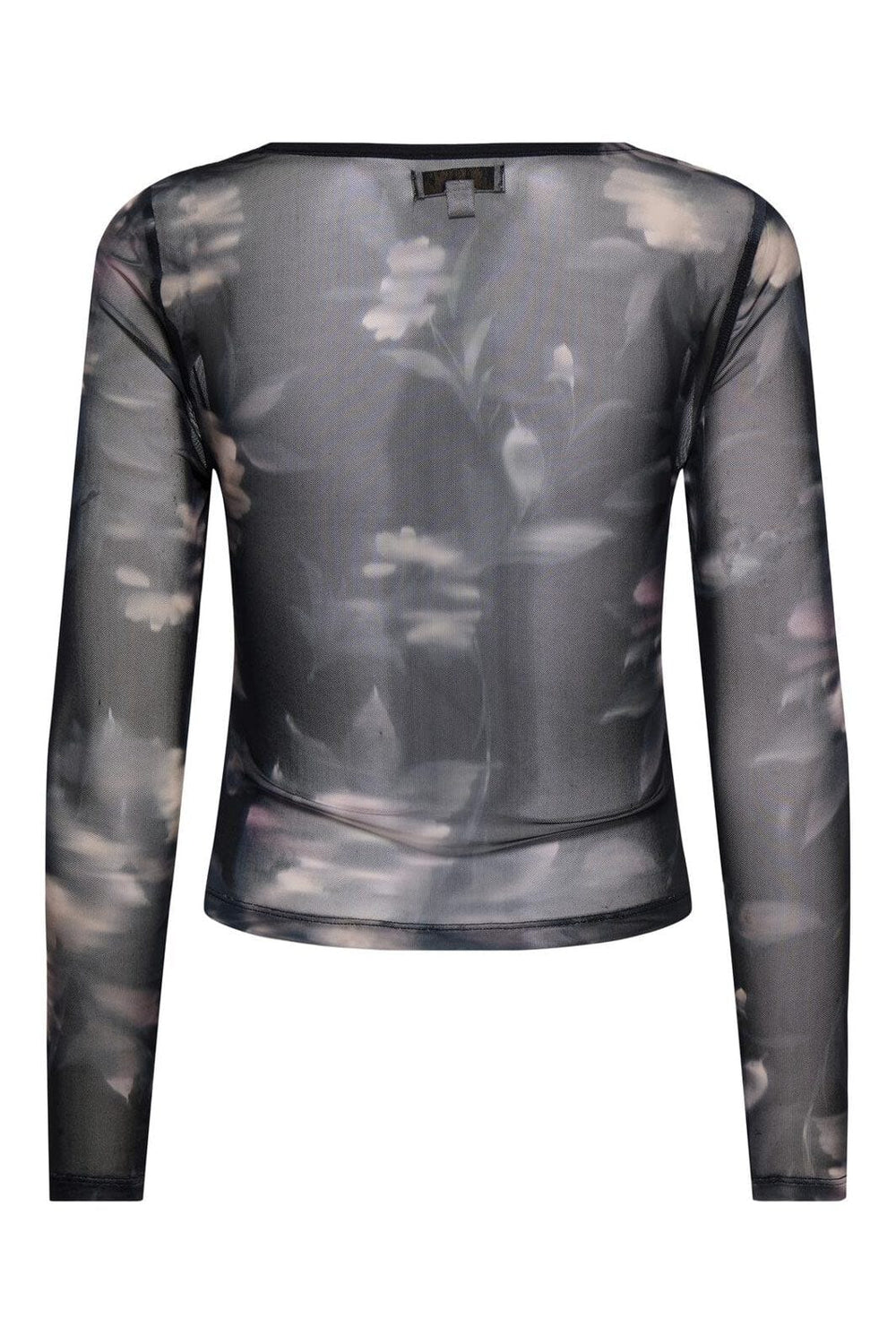 Only - Onlkaya Life Ls Ruching Mesh Top - 4850576 Twilight Mauve Diffused Floral