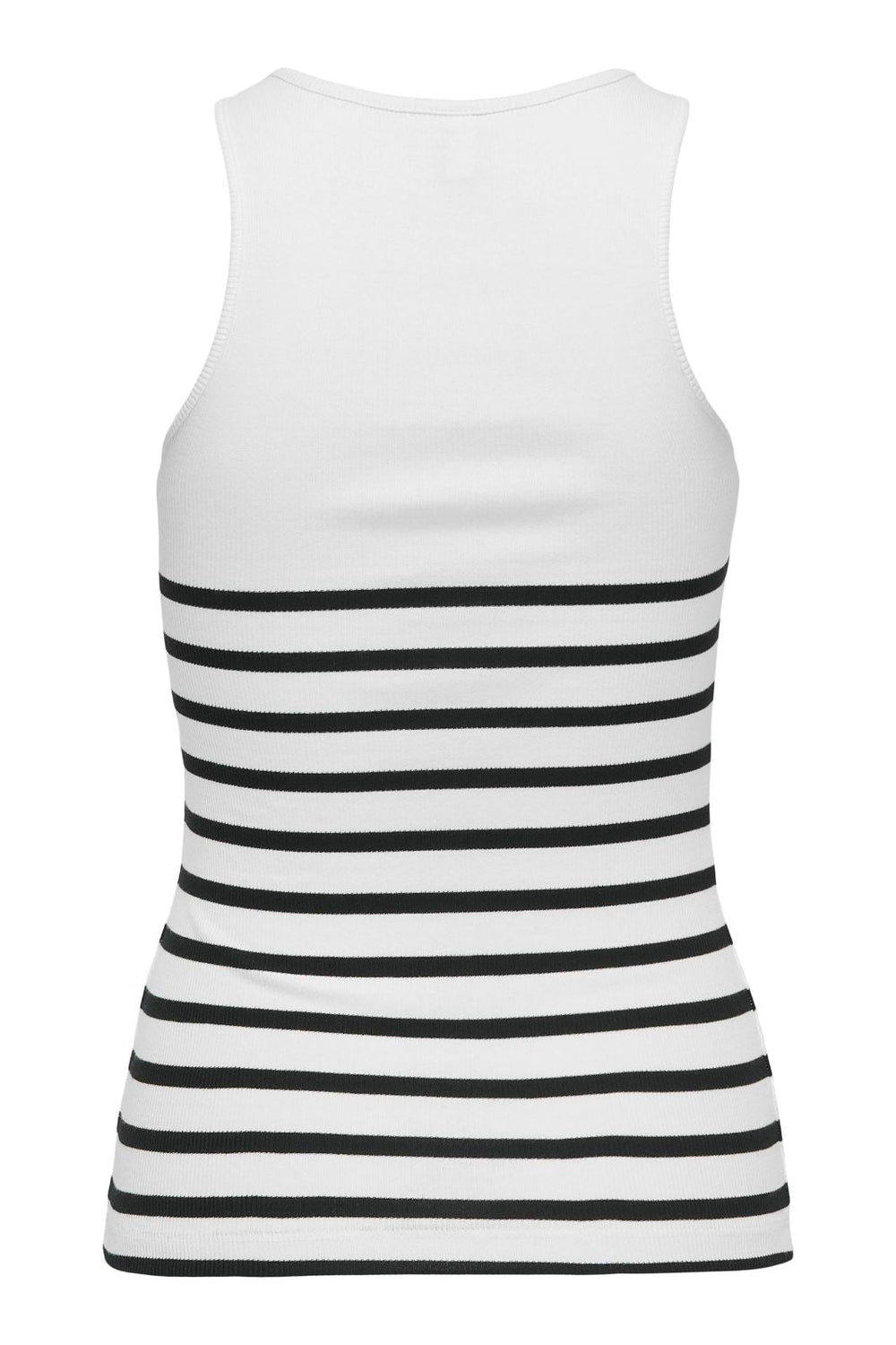 Only - Onlkenya Rib Stripe Tank Top - 4452882 Bright White Black Toppe
