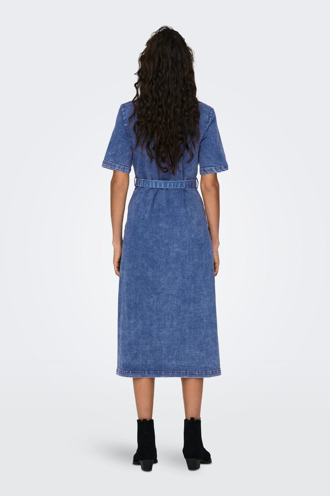 Only - Onllana Ss Long Dress Rea258 - 4124039 Medium Blue Denim