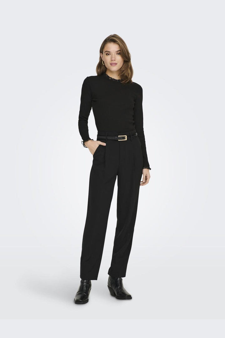 Only - Onlleslie L/S Lace Mix Top - 4141119 Black