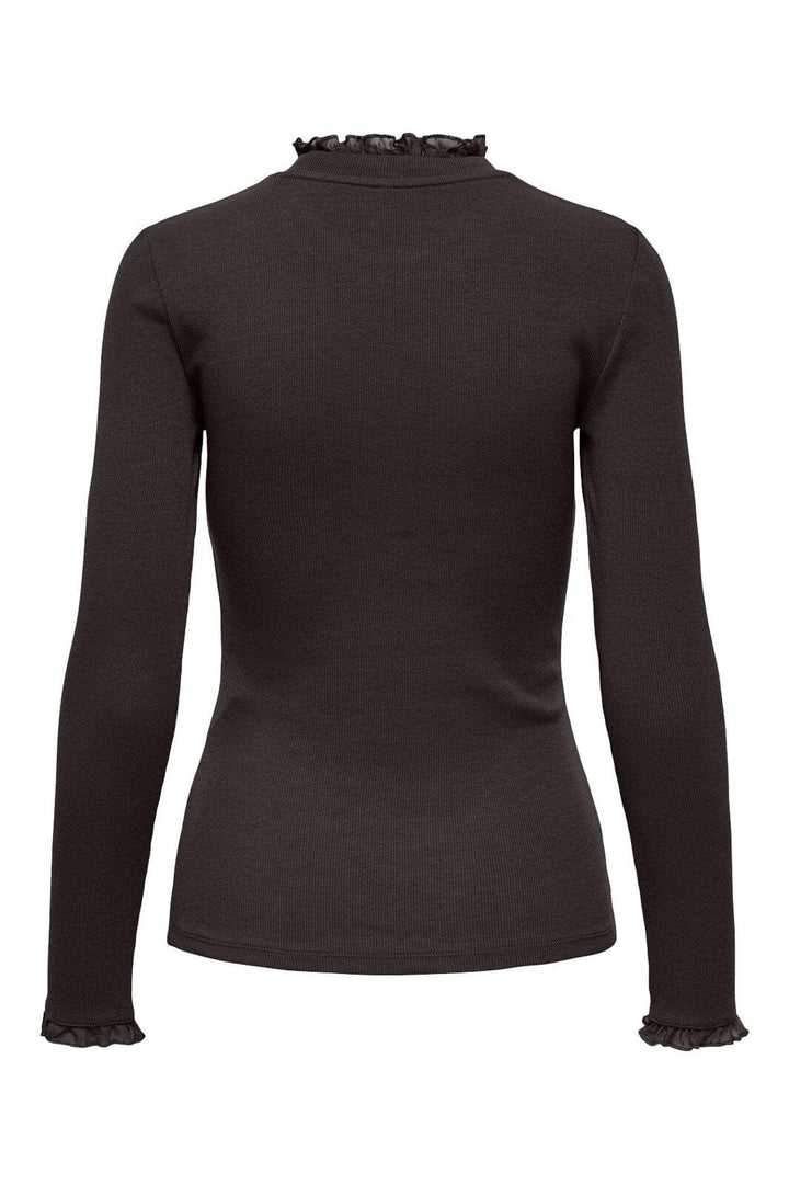 Only - Onlleslie L/S Lace Mix Top - 4892133 Chocolate Torte