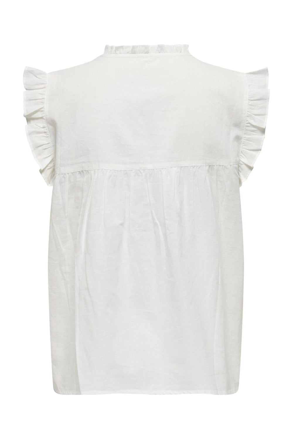 Only - Onllessy S/L Emb Top - 4678688 Cloud Dancer Cashmere Blue Embroidery