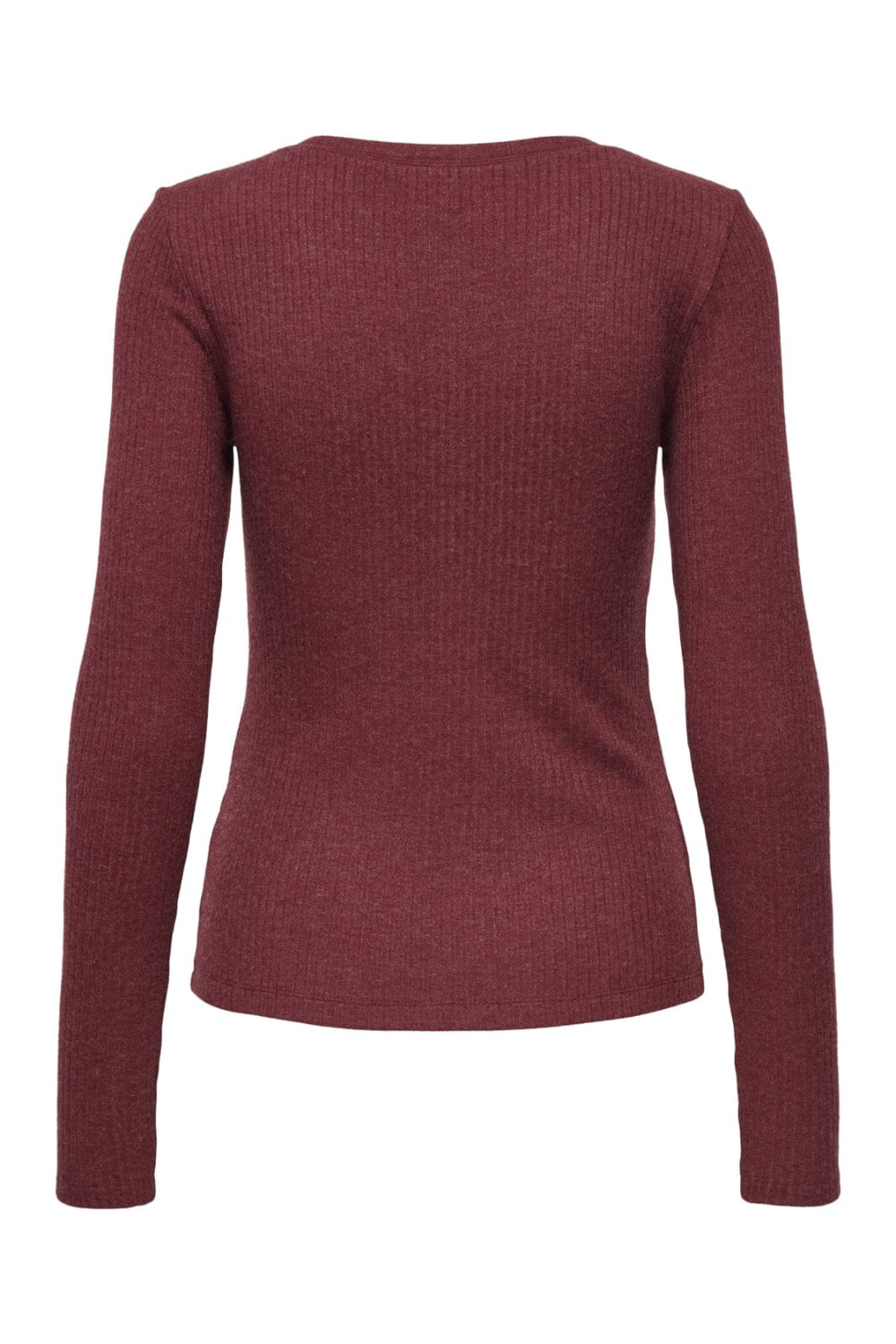 Only - Onllinea L/S O-Neck Button Top Cc - 4852785 Cabernet Melange