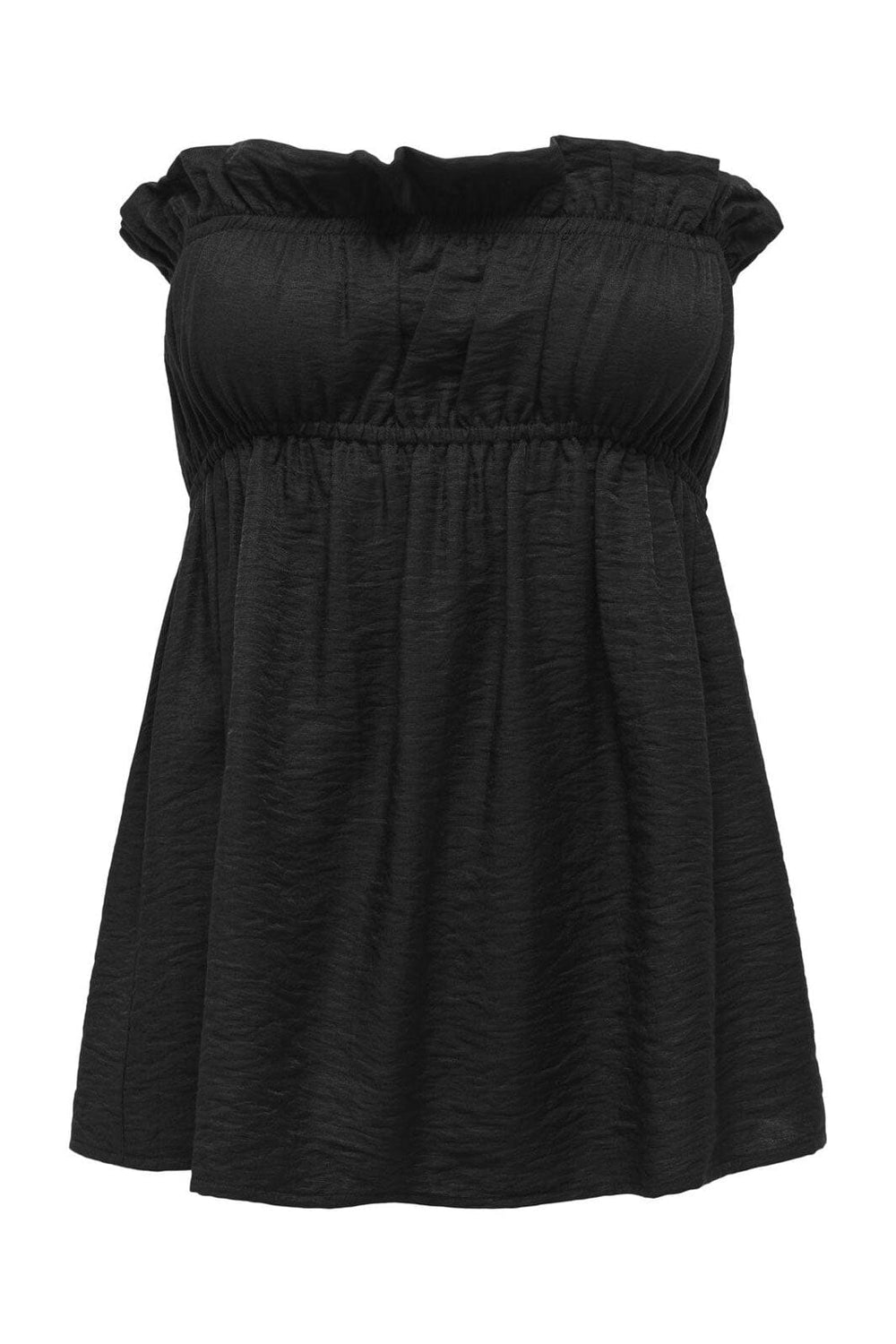 Only - Onllino Ruffle Bandeau Top Ox - 4938574 Black