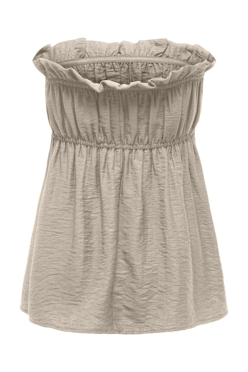 Only - Onllino Ruffle Bandeau Top Ox - 4938576 Oxford Tan