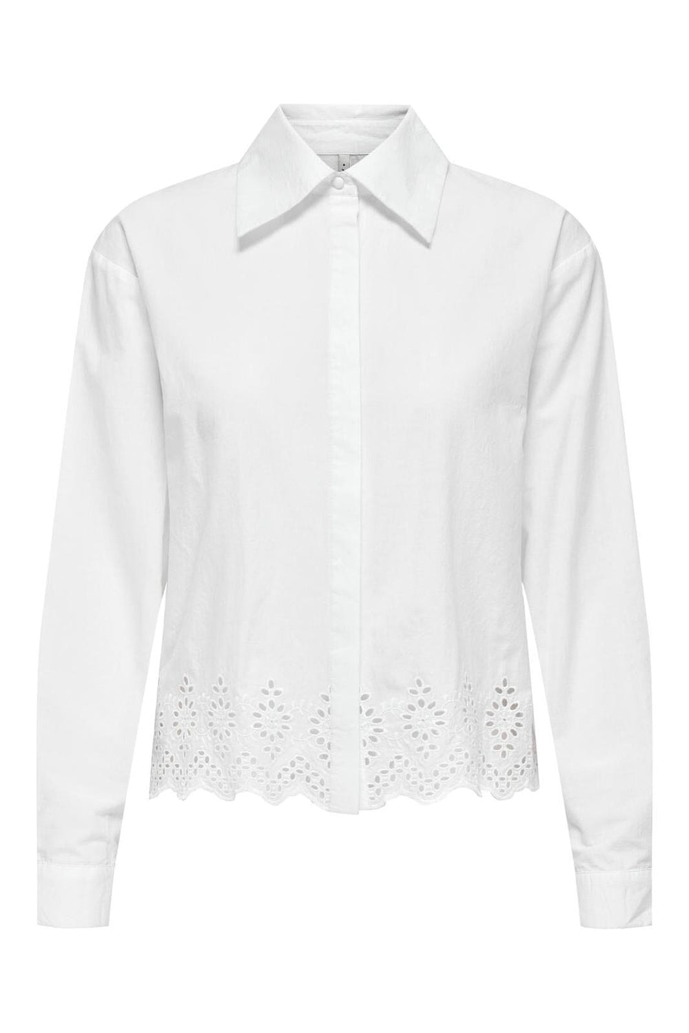 Only - Onllou Life Emb L/S Shirt - 4427992 Bright White