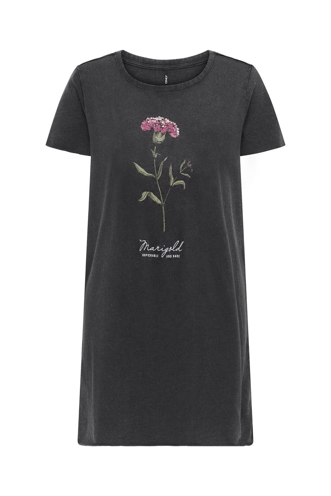 Only - Onllucy Life Dress S/S 15232549 - 4794998 - Black Marigold Pink