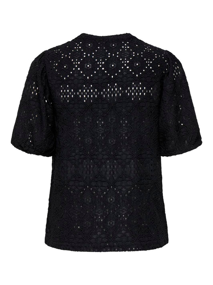 Only - Onlluz S/S Puff Sleeve Top - 4792858 Black