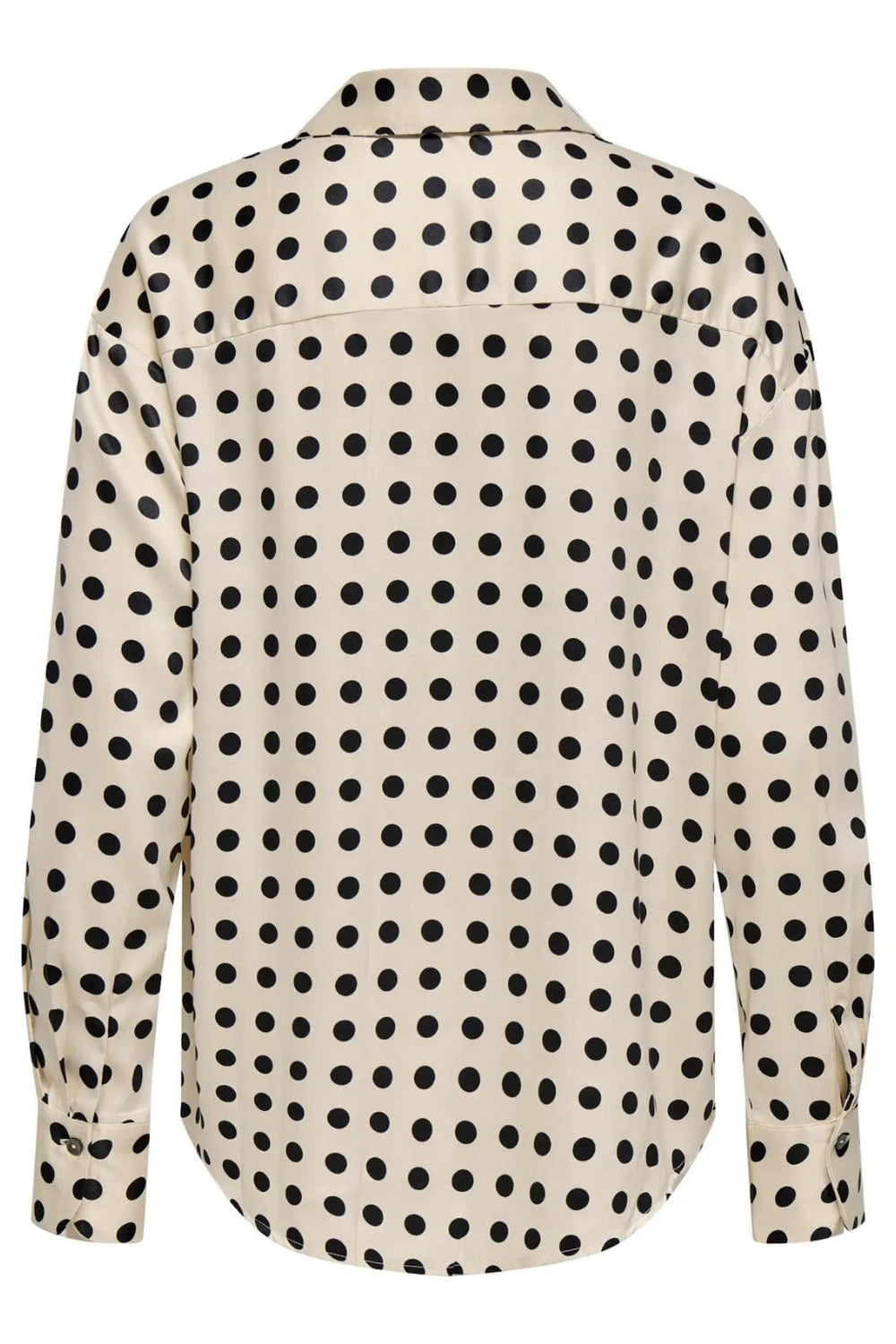 Only - Onllydia L/S Satin Shirt - 4990914 Frosted Almond Black Dots Skjorter