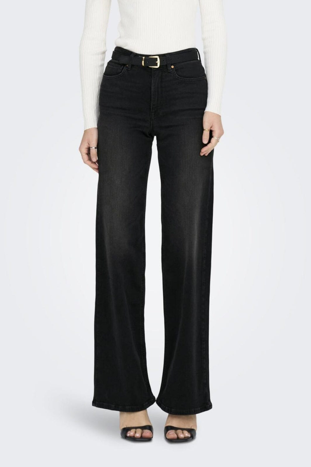 Only - Onlmadison Blush Wide Cro099 - 4283326 Washed Black Jeans