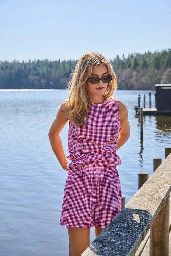 Only - Onlmaye Check Shorts - 4955609 Salsa White Shorts