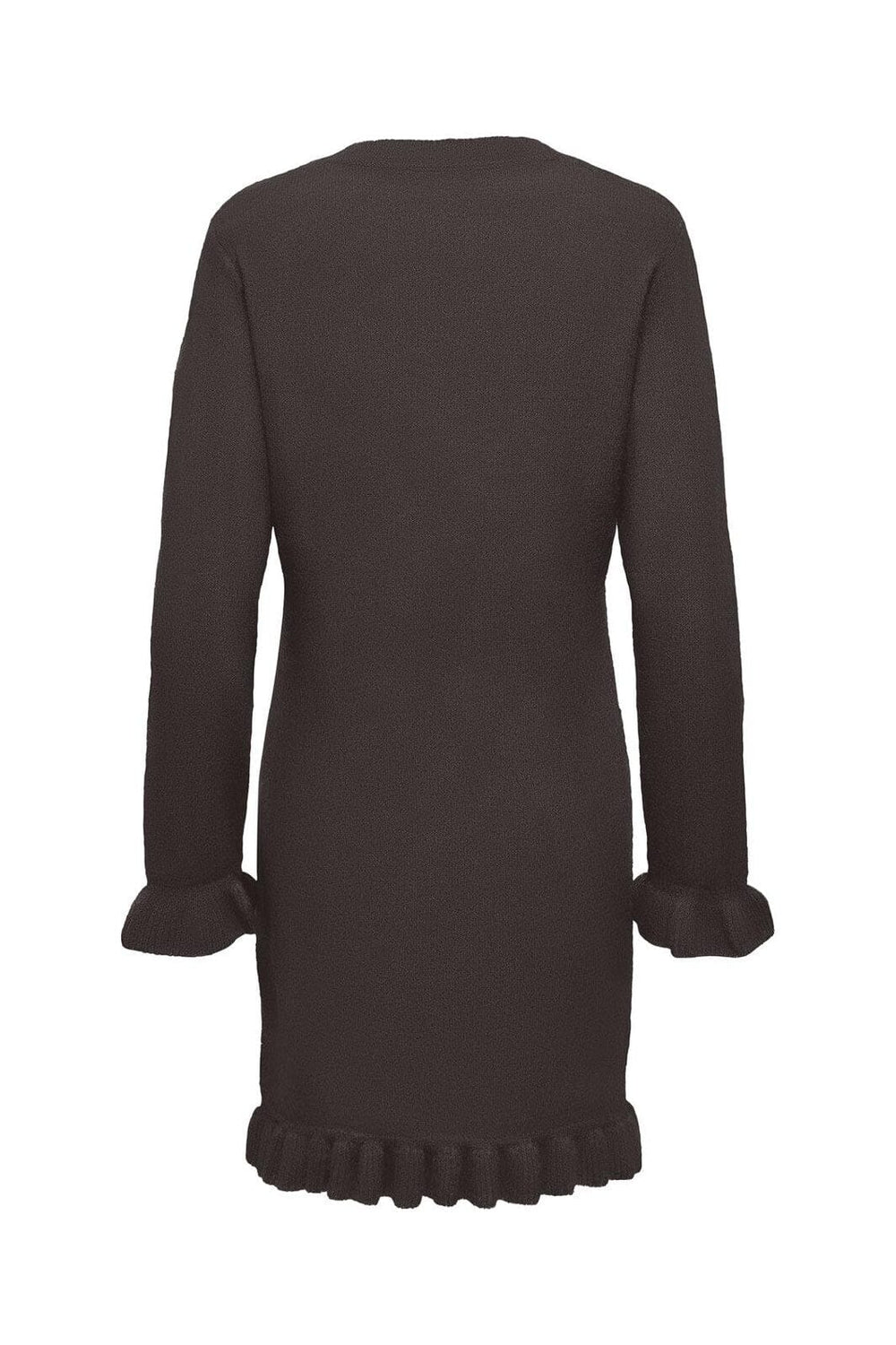 Only - Onlmera Life Ls Frill Dress Knt - 4963440 Chocolate Torte